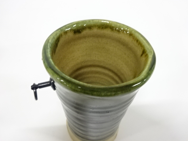  児島塊太郎造　織部　掛花入